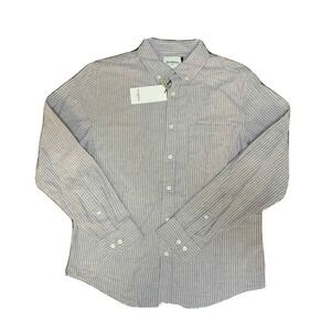 Men's, Standard Button Down Shirt, Calm Violet/Stripe, Small, Goodfellow & Co.